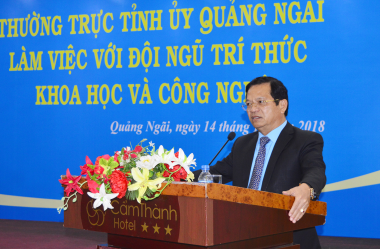 Thường trực Tỉnh ủy làm việc với đội ngũ trí thức khoa học và công nghệ