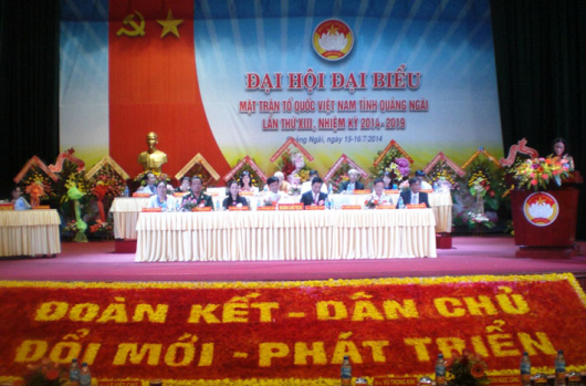 Đại hội đại biểu Mặt trận Tổ quốc Việt Nam tỉnh Quảng Ngãi lần thứ XIII, nhiệm kỳ 2014 – 2019